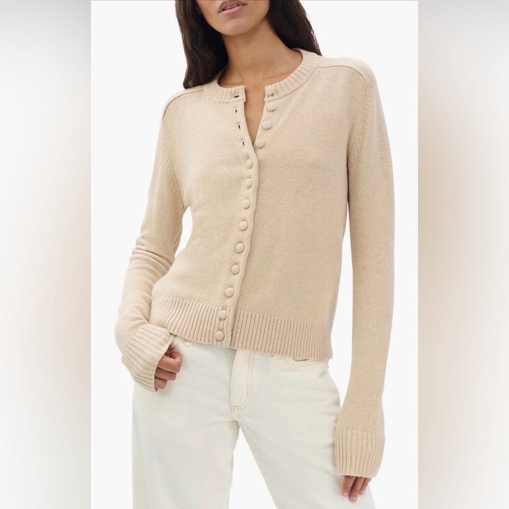 Rag & Bone Wallace Crewneck Cardigan Oatmeal Size M